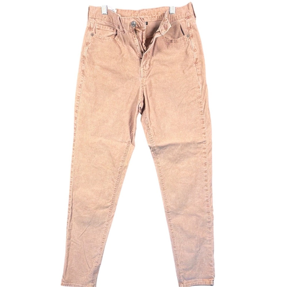 Womens 4, X-Long Corduroy Pants, American Eagle, Peach, Super Stretch Tapered